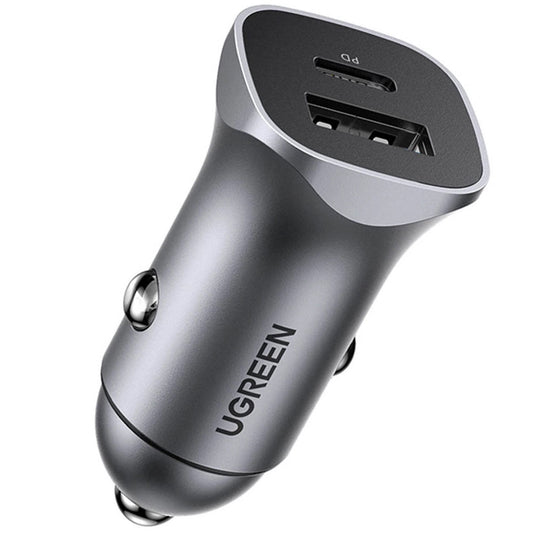 Autoladegerät UGREEN CD130, 30W, 3A, 1 x USB-A - 1 x USB-C, Grau