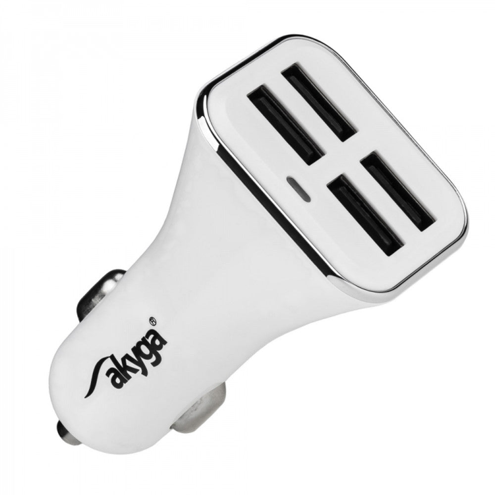 Auto-Ladegerät Akyga AK-CH-09, 10W, 2A, 4 x USB-A, Weiß