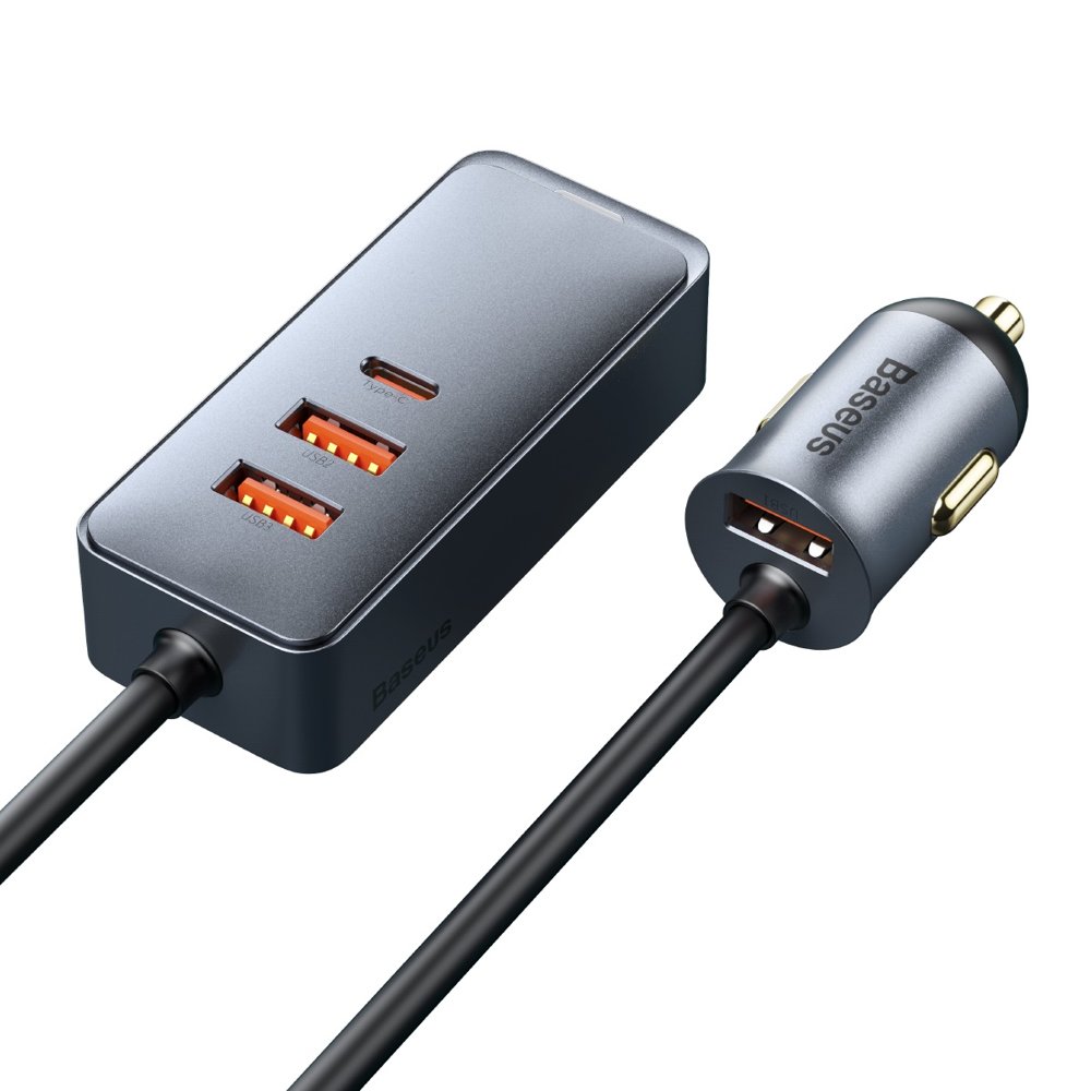 Auto-Ladegerät Baseus Share Together, 120W, 3A, 3 x USB-A - 1 x USB-C, Grau CCBT-B0G