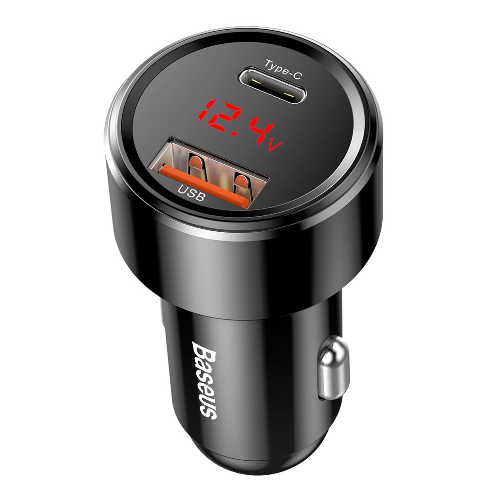 Autoladegerät Baseus Magic Display Series, 45W, 6A, 1 x USB-A - 1 x USB-C, Schwarz CCMLC20C-01