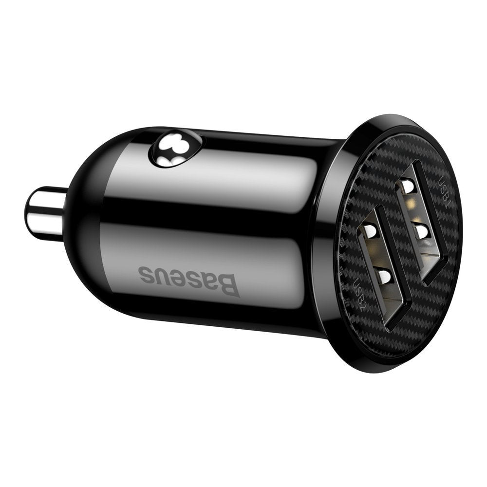 Autoladegerät Baseus Grain Pro, 24W, 2,4A, 2 x USB-A, Schwarz CCALLP-01