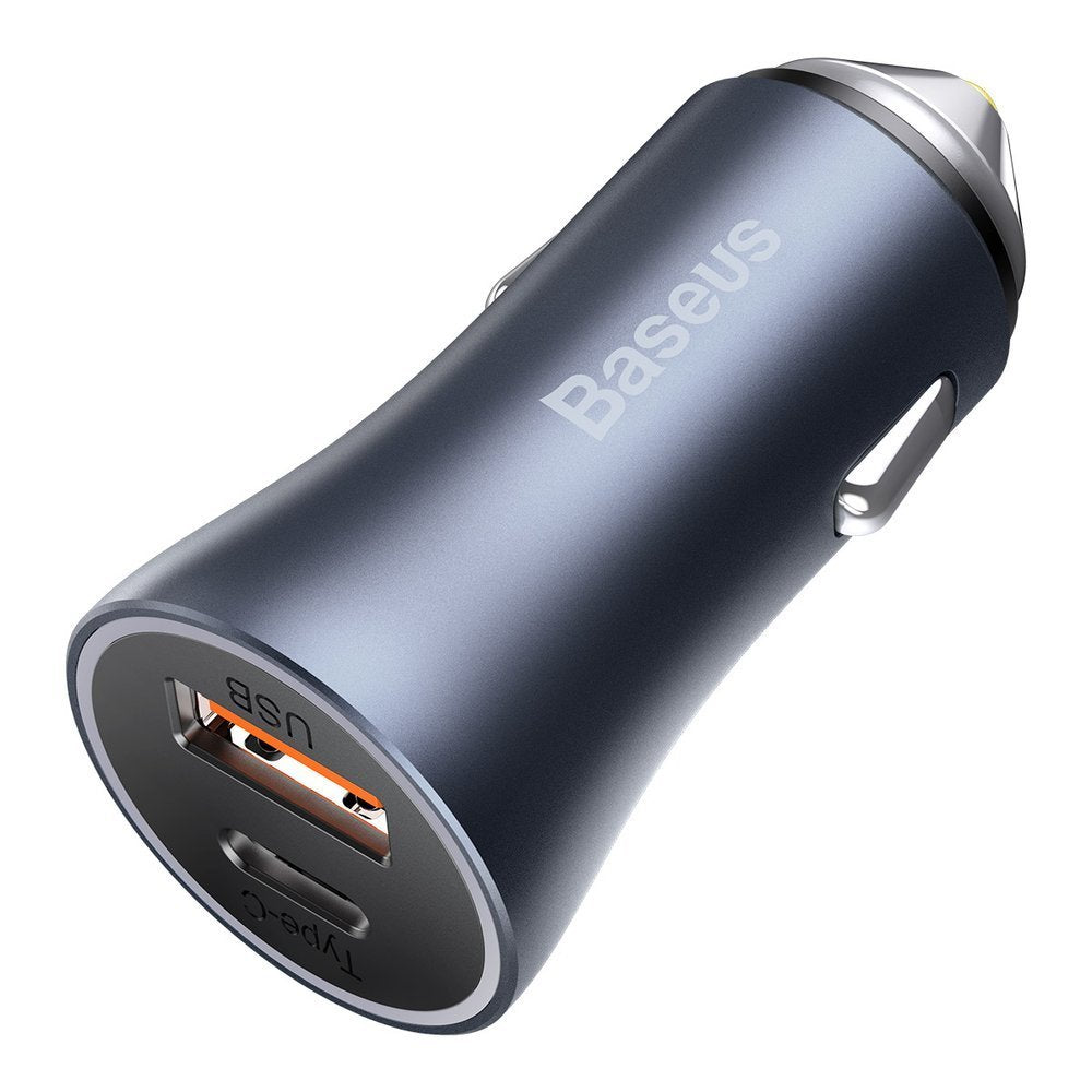 Car Charger Baseus Golden Contactor Pro, 40W, 3A, 1 x USB-A - 1 x USB-C, Grey CCJD-0G