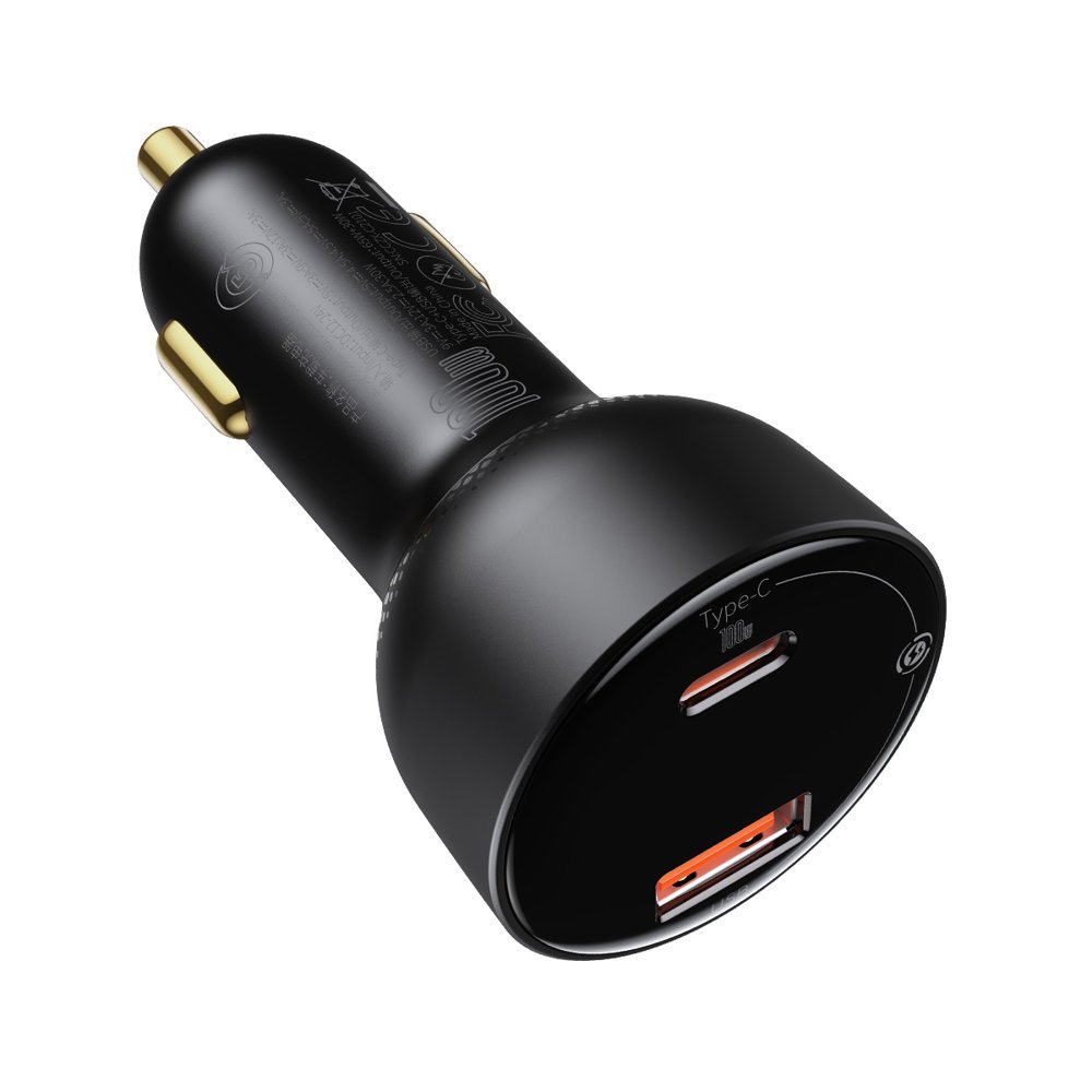 Baseus Superme KFZ-Ladegerät 100W | USB-A & USB-C | Schwarz | Digital-Display