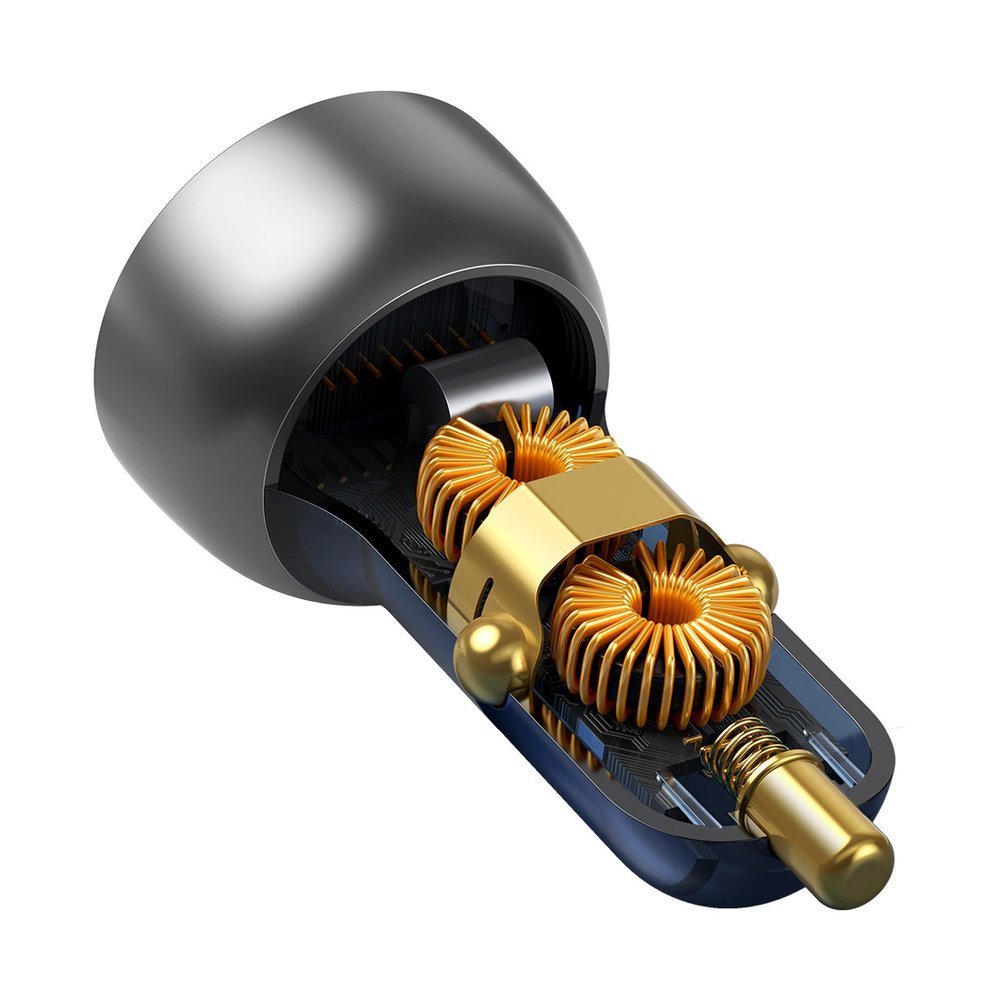 Baseus Car Charger, 65W, 5A, 1 x USB-A - 1 x USB-C, Gray CCKX-C0A