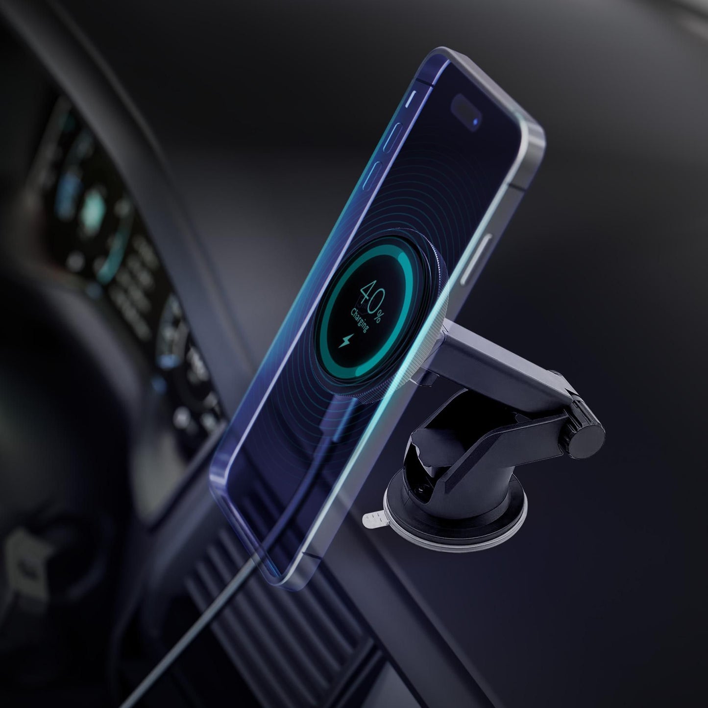 Auto Wireless Ladegerät 3MK MagCharger, 15W, 1.67A, Schwarz