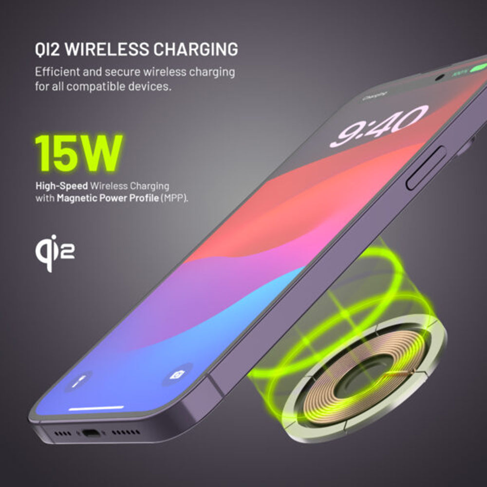 Kfz-Ladegerät Wireless Fixed MagRound 2 XL, 15W, 1.67A, Schwarz