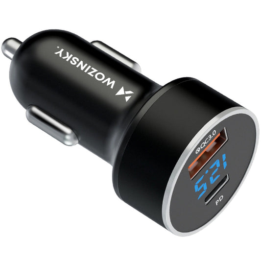 Autoladegerät WZK WDCCAC, 36W, 3A, 1 x USB-A - 1 x USB-C, Schwarz