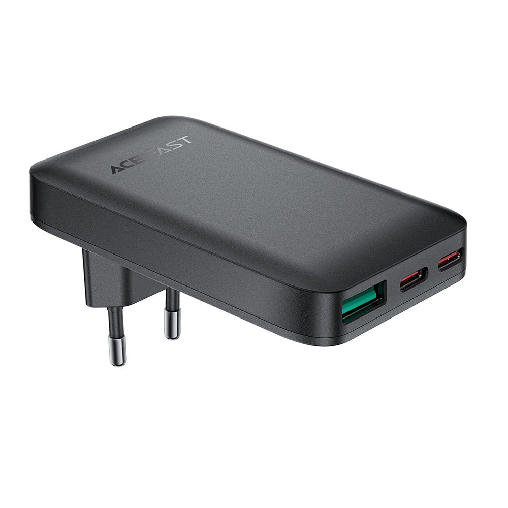 Acefast A100 Network Charger, 65W, 3.25A, 1 x USB-A - 2 x USB-C, Black
