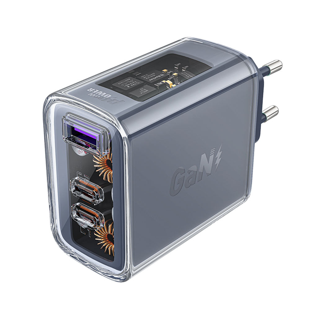 Netzladegerät Acefast A45 Exploration, 65W, 3.25A, 1 x USB-A - 2 x USB-C, Grau