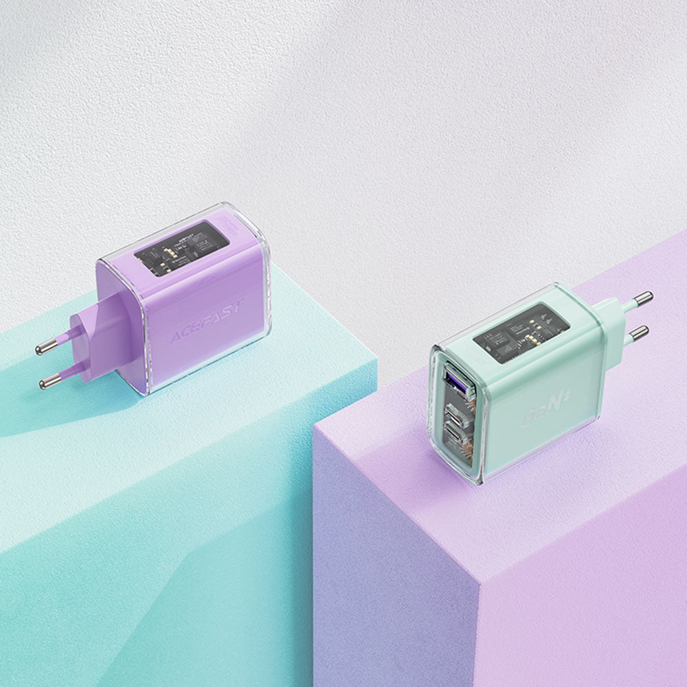Netzladegerät Acefast A45 Exploration, 65W, 3.25A, 1 x USB-A - 2 x USB-C, Grau