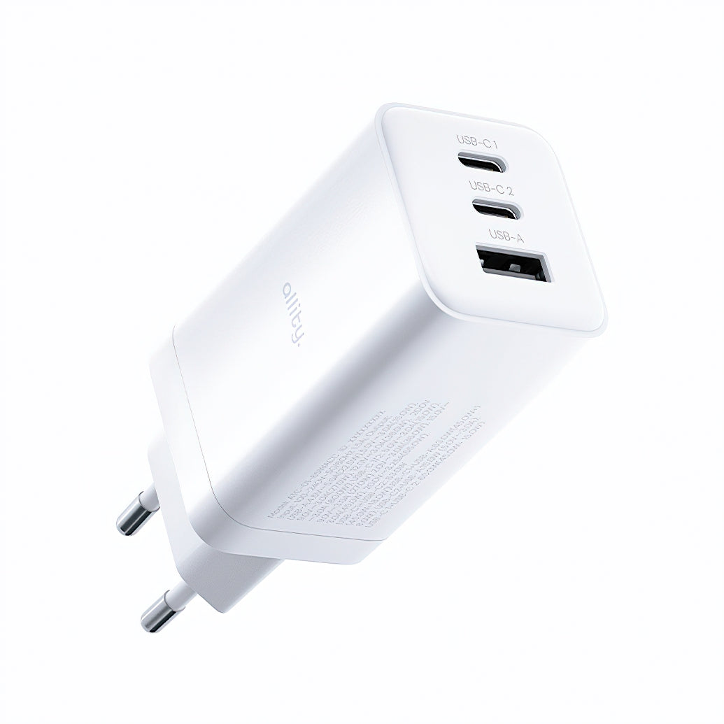 Netzladegerät Allity. ATC-01-65WACC Fast, 65W, 3.25A, 1 x USB-A - 2 x USB-C, Weiß