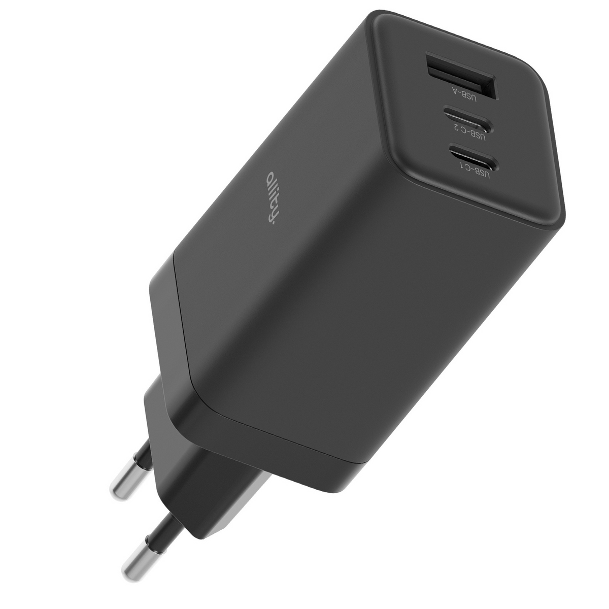 Netzladegerät Allity. ATC-01-65WACC Fast, 65W, 3.25A, 1 x USB-A - 2 x USB-C, Schwarz