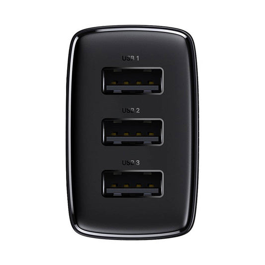 Netzwerk-Ladegerät Baseus Compact 3U, 17W, 2,1A, 3 x USB-A, Schwarz CCXJ020101