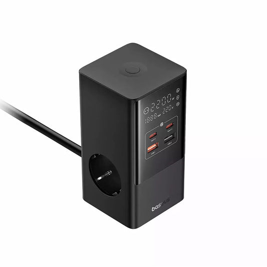 Netzladegerät Baseus PowerCombo, 35W, 5A, 2 x USB-A - 2 x USB-C - 3 x Schuko, Schwarz, Wiederverpackt E00023606113-00