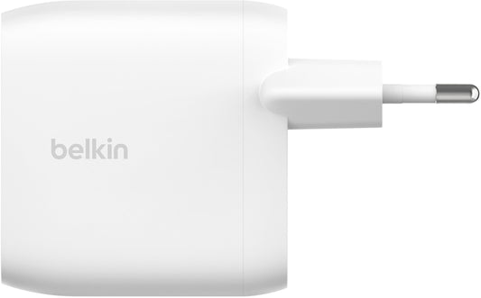 Belkin BoostCharge Pro Dual Wall Charger, 60W, 3A, 2 x USB-C, White WCB010vfWH