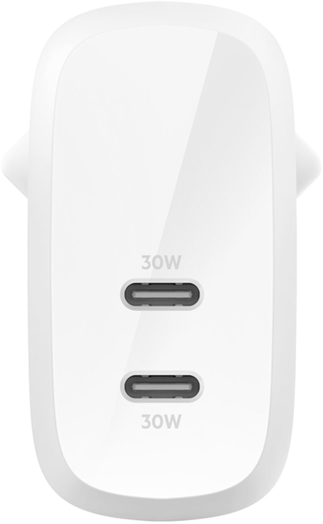 Belkin BoostCharge Pro Dual Wall Charger, 60W, 3A, 2 x USB-C, White WCB010vfWH