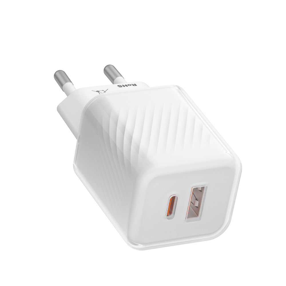 Blueo Netzladegerät, 35W, 3A, 1 x USB-A - 1 x USB-C, Weiß