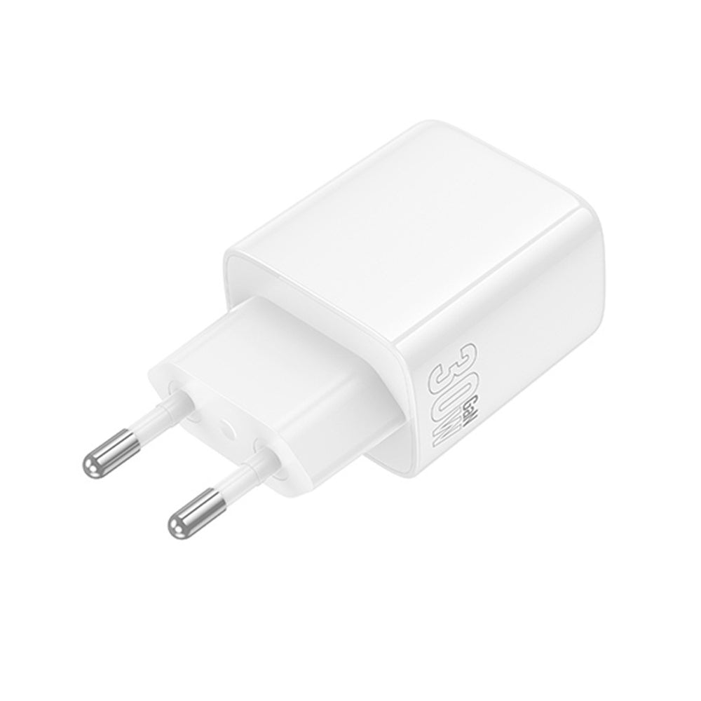 Borofone BN29 Fuente Network Charger, 30W, 3A, 1 x USB-A - 1 x USB-C, White