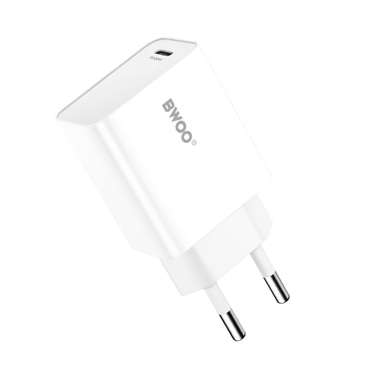 Netzladegerät BWOO CDA226, 20W, 3A, 1 x USB-C, Weiß