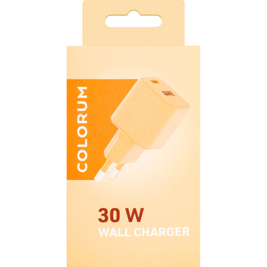 Netzwerk-Ladegerät Colourum CLS30-AC-14, 30W, 3A, 1 x USB-A - 1 x USB-C, Orange