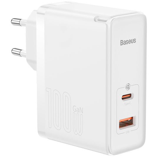 Netzladegerät mit USB-C Kabel Baseus GaN5 Pro, 100W, 3A, 1 x USB-A - 1 x USB-C, Weiß CCGP090202