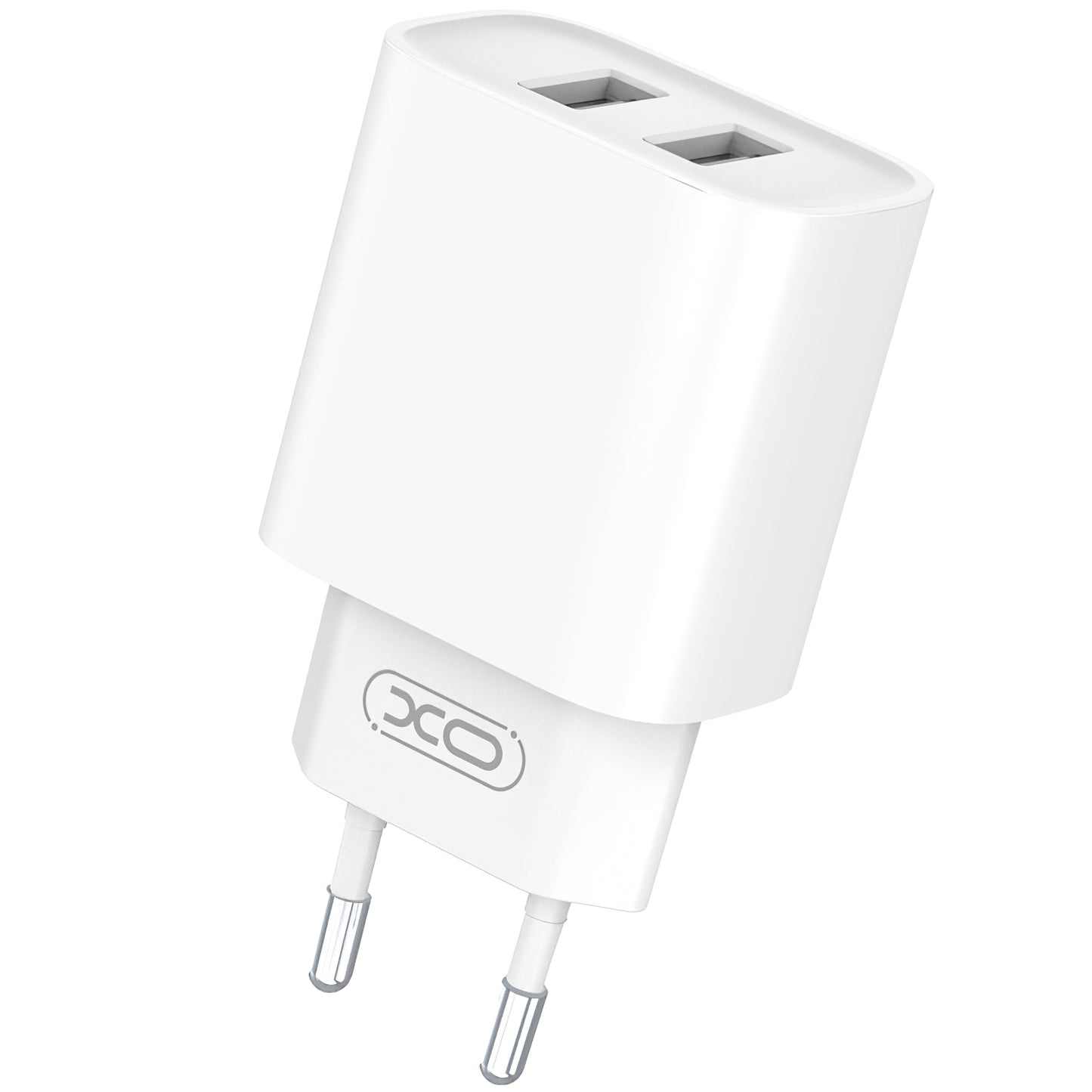 Netzwerk-Ladegerät mit microUSB-Kabel XO Design CE02C, 10.5W, 2.1A, 2 x USB-A, Weiß