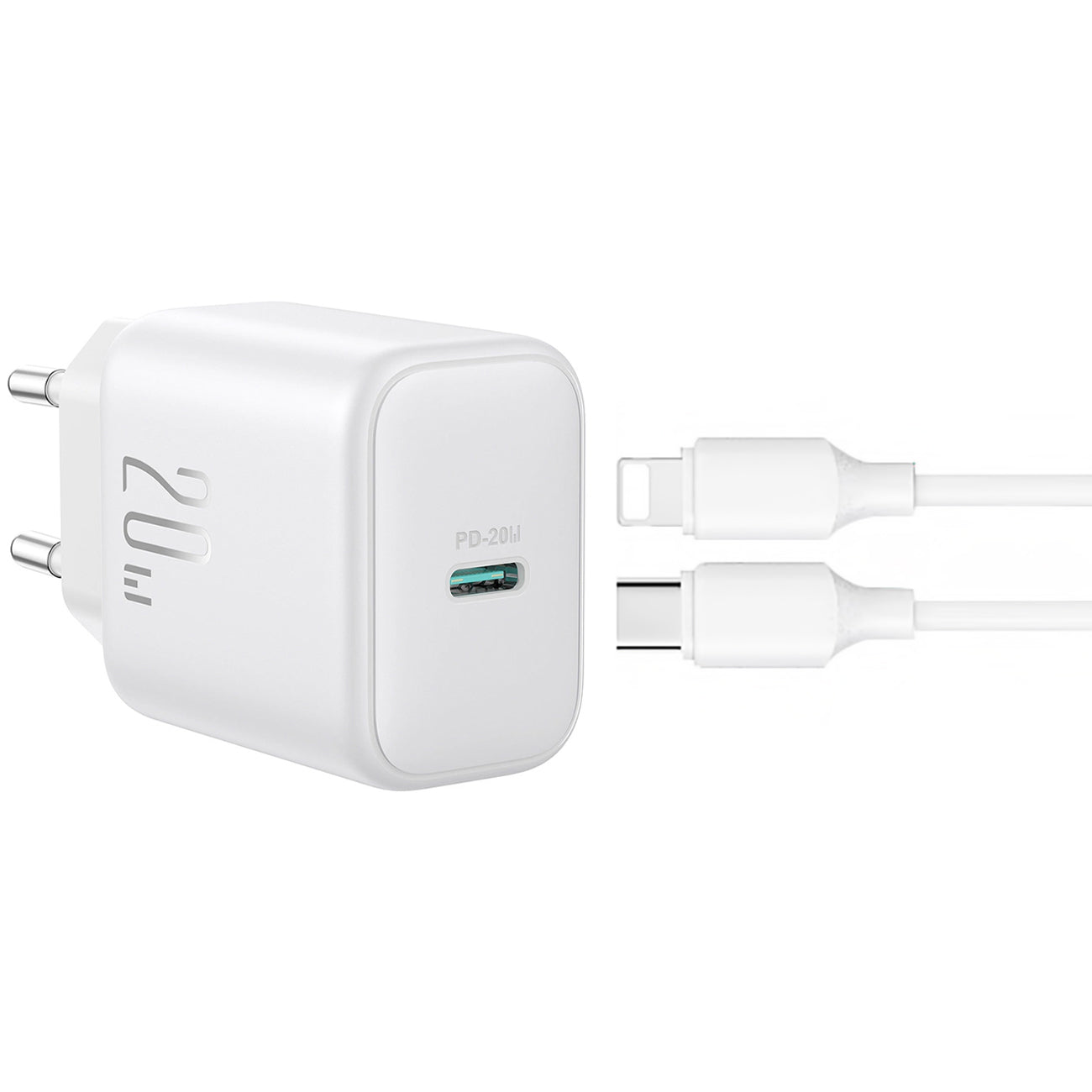 Netzladegerät mit Lightning-Kabel Joyroom JR-TCF20, 20W, 3A, 1 x USB-C, Weiß