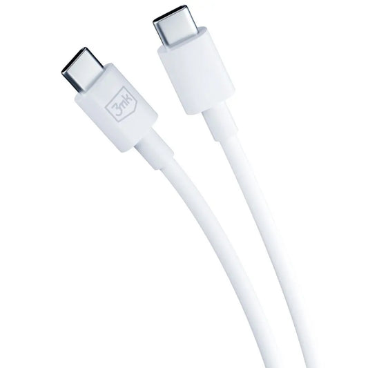 3MK HyperCharger Netzwerk-Ladegerät mit USB-C Kabel, 45W, 3A, 2 x USB-C, Weiß