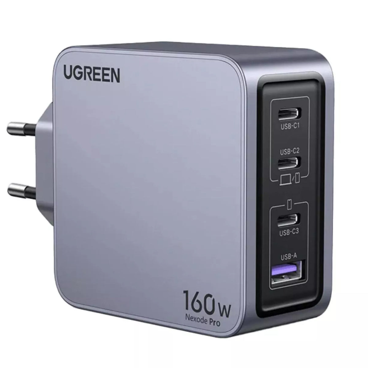 Netzladegerät mit USB-C Kabel UGREEN X763 Nexode Pro, 160W, 3.25A, 1 x USB-A - 3 x USB-C, Grau