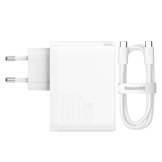 Netzladegerät mit USB-C Kabel Baseus GaN5 Pro, 100W, 3A, 1 x USB-A - 1 x USB-C, Weiß CCGP090202