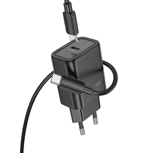 Netzladegerät mit USB-C Kabel HOCO N60, 20W, 3A, 1 x USB-C, Schwarz