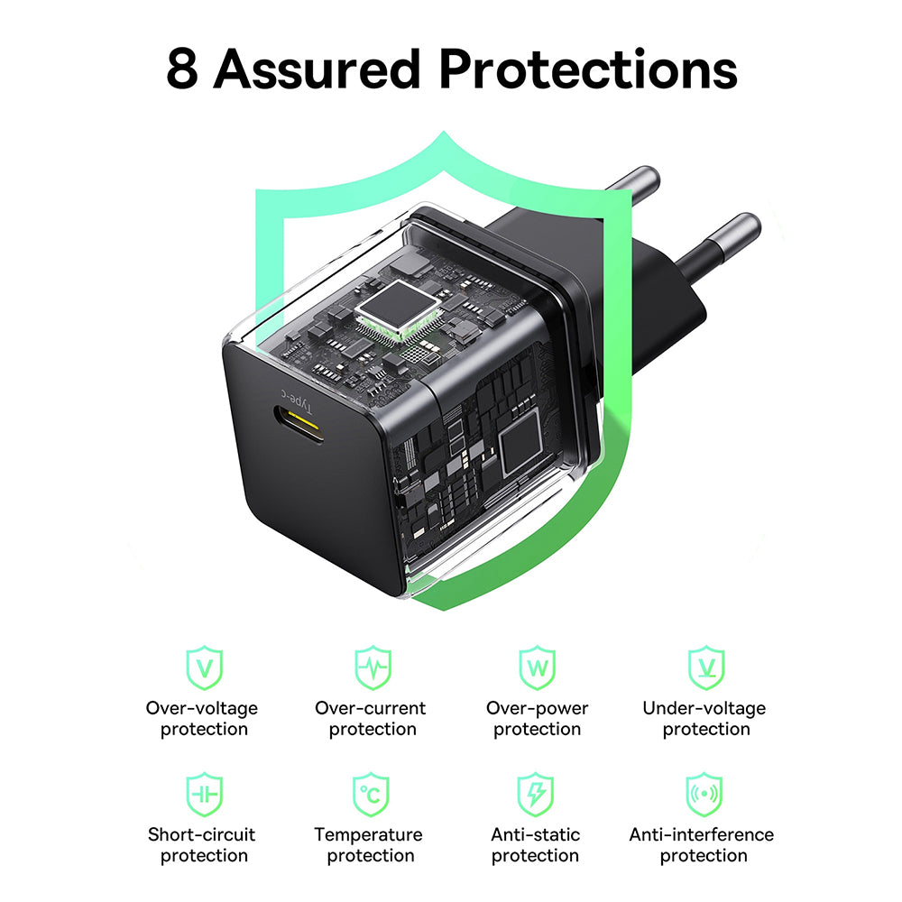 Baseus Palm USB-C Network Charger with Cable, 30W, 3A, 1 x USB-C, Black P10111605113-01