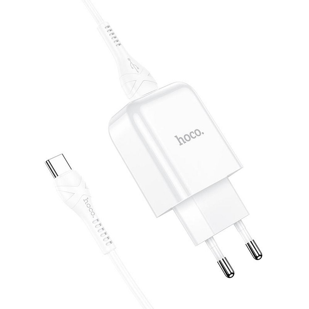 Netzladegerät mit USB-C Kabel HOCO N2, 10W, 2A, 1 x USB-A, Weiß