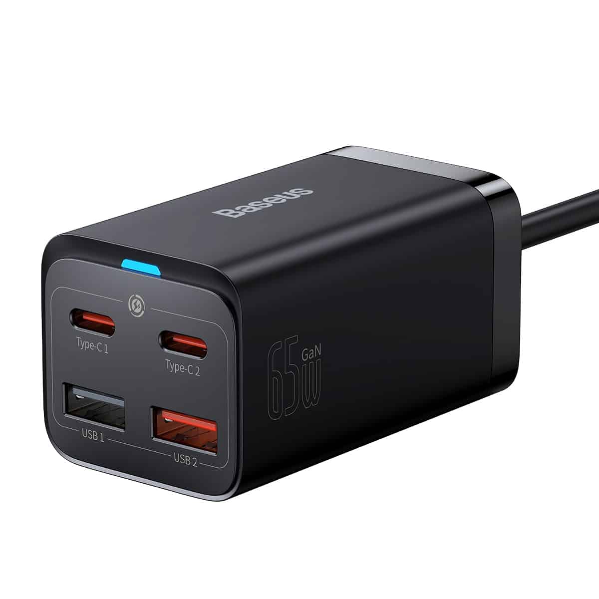 Baseus GaN3 Pro Netzteil 65W | 2x USB-A & 2x USB-C | Schwarz