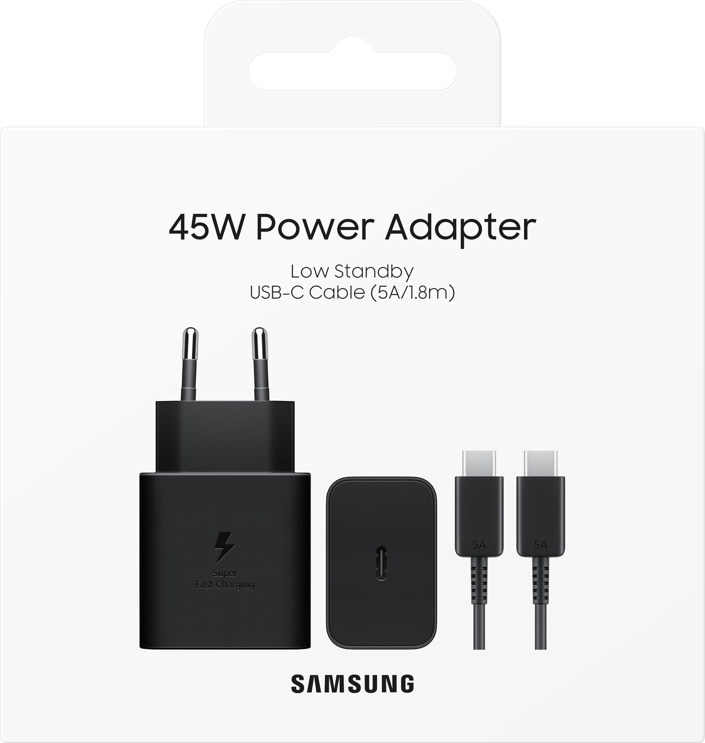 Samsung Netzladegerät mit USB-C Kabel, 45W, 4.05A, 1 x USB-C, Schwarz EP-T4511XBEGEU