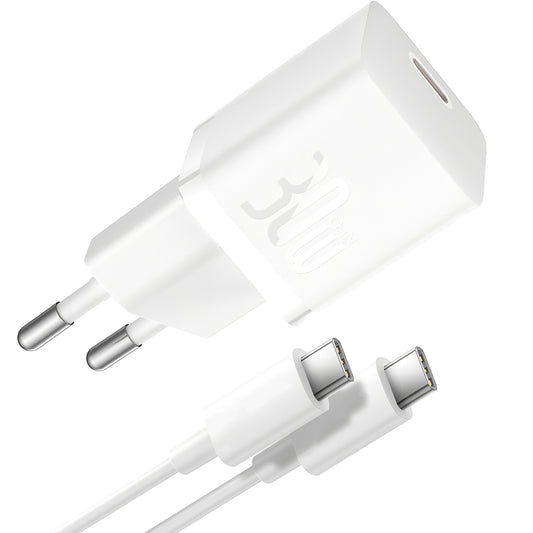 Baseus GaN5S USB-C Cable Network Charger GaN5S, 30W, 3A, 1 x USB-C, White P1011090902213-00