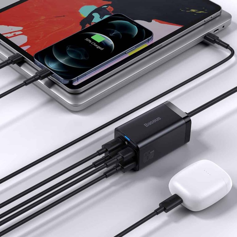 Baseus GaN3 Pro Netzteil 65W | 2x USB-A & 2x USB-C | Schwarz
