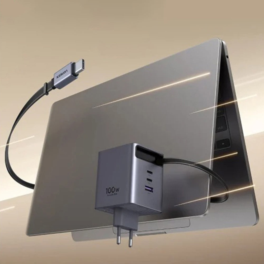 UGREEN X616 USB-C Cable Network Charger (65828), 100W, 5A, 1 x USB-A - 3 x USB-C, Gray