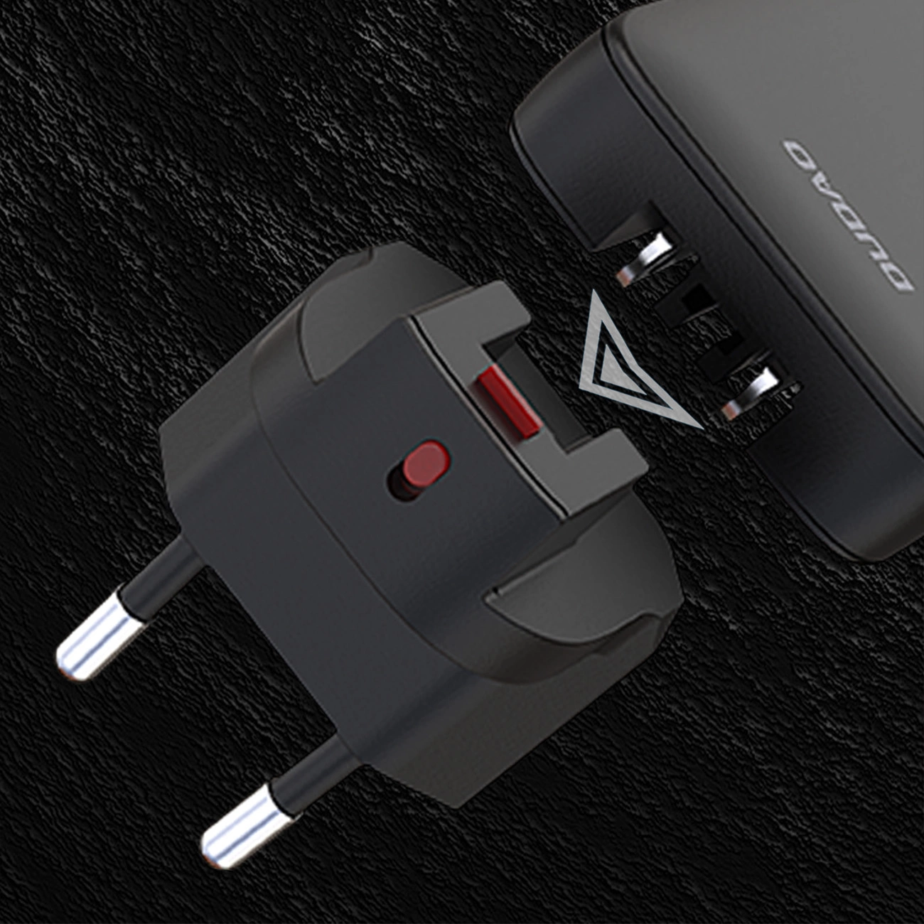 Dudao A65Q Travel Netzladegerät, 65W, 3.25A, 1 x USB-A - 1 x USB-C, Schwarz
