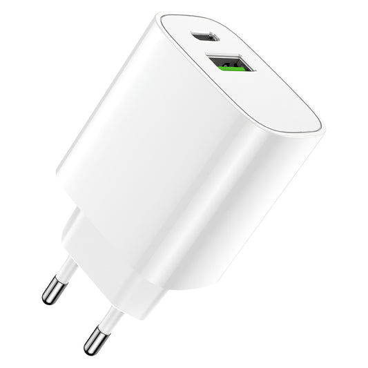 Netzwerk-Ladegerät Forever LS-04, 20W, 3A, 1 x USB-A - 1 x USB-C, Weiß