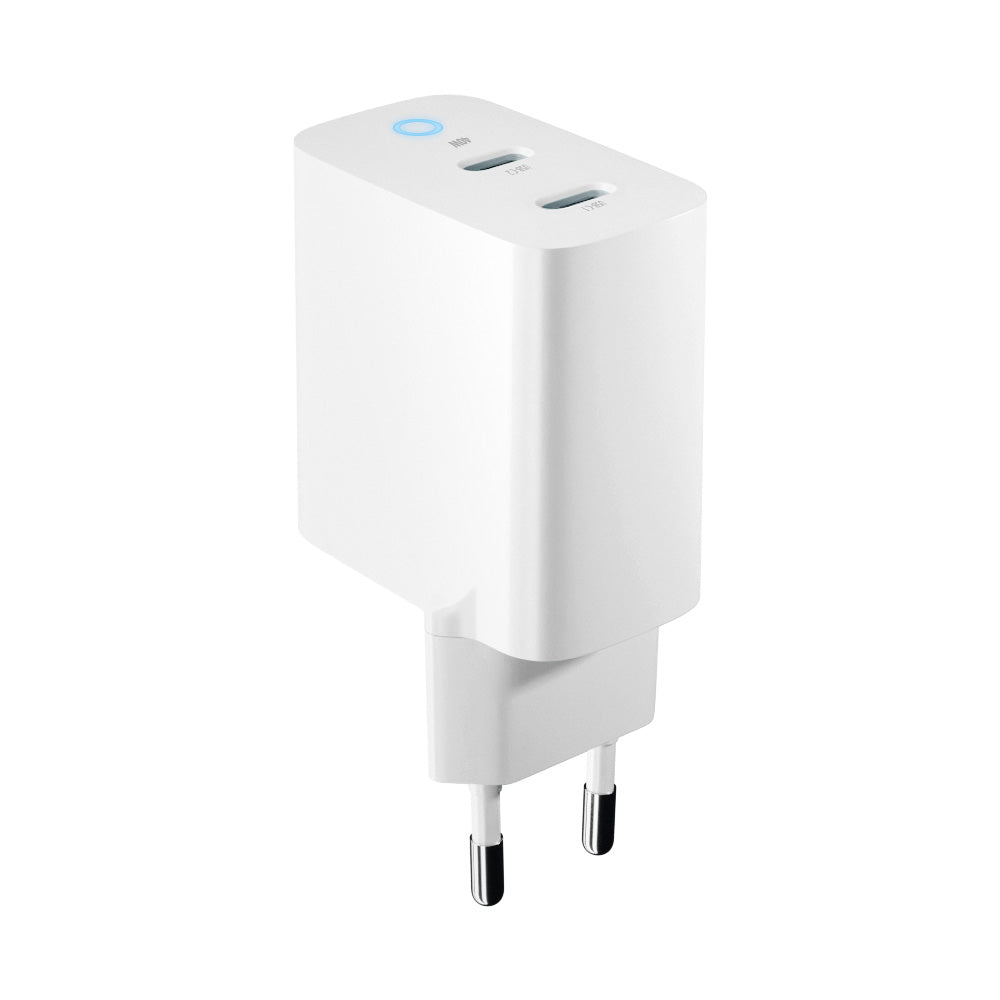 Forever Netzwerk-Ladegerät TC-06-40CC, 40W, 3A, 2 x USB-C, Weiß