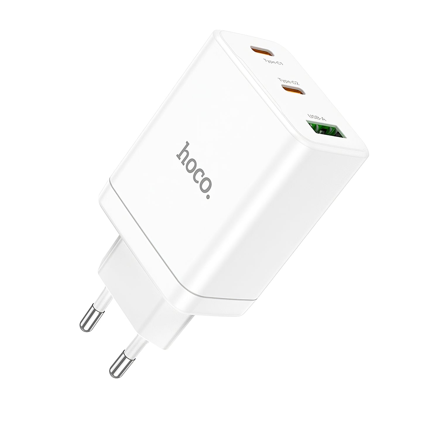 Netzwerk-Ladegerät HOCO N33, 35W, 3A, 1 x USB-A - 2 x USB-C, Weiß