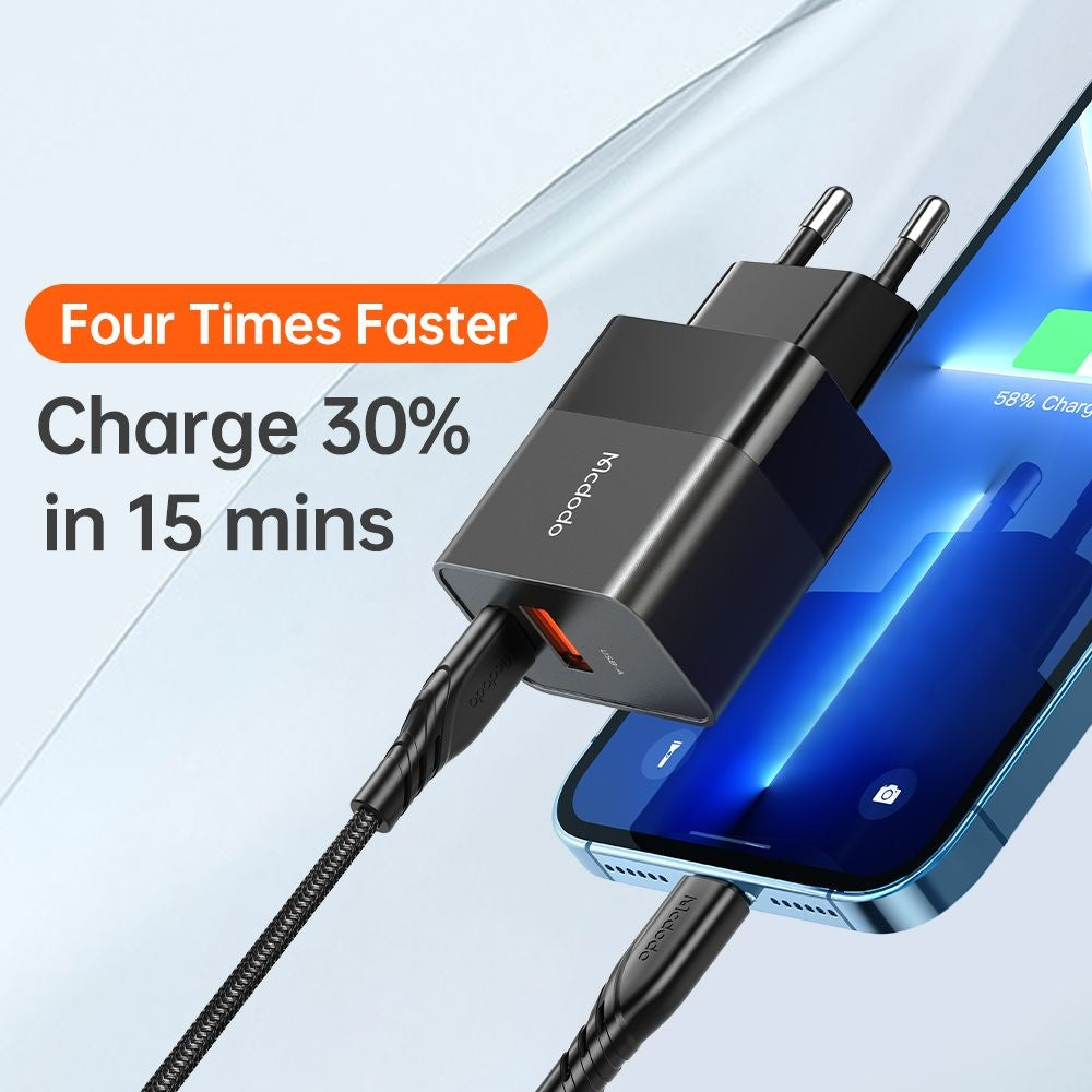 Netzladegerät McDodo CH-1951 Hydrogen, 20W, 3A, 1 x USB-A - 1 x USB-C, Schwarz