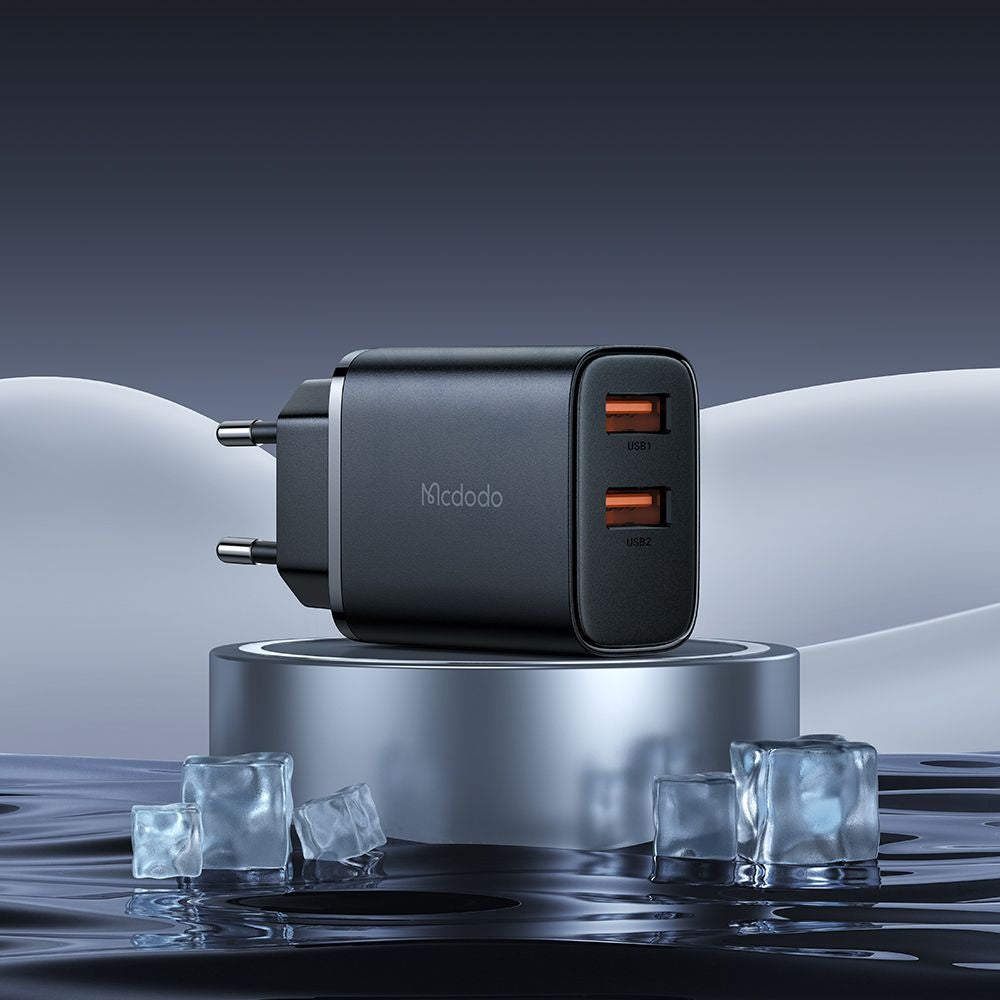 Netzladegerät McDodo CH-5070 Beryllium, 12W, 2.4A, 2 x USB-A, Schwarz