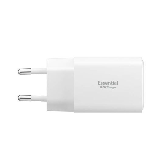 Spigen EE473EU Essential Netzladegerät, 47W, 3A, 1 x USB-A - 2 x USB-C, Weiß ACH09464