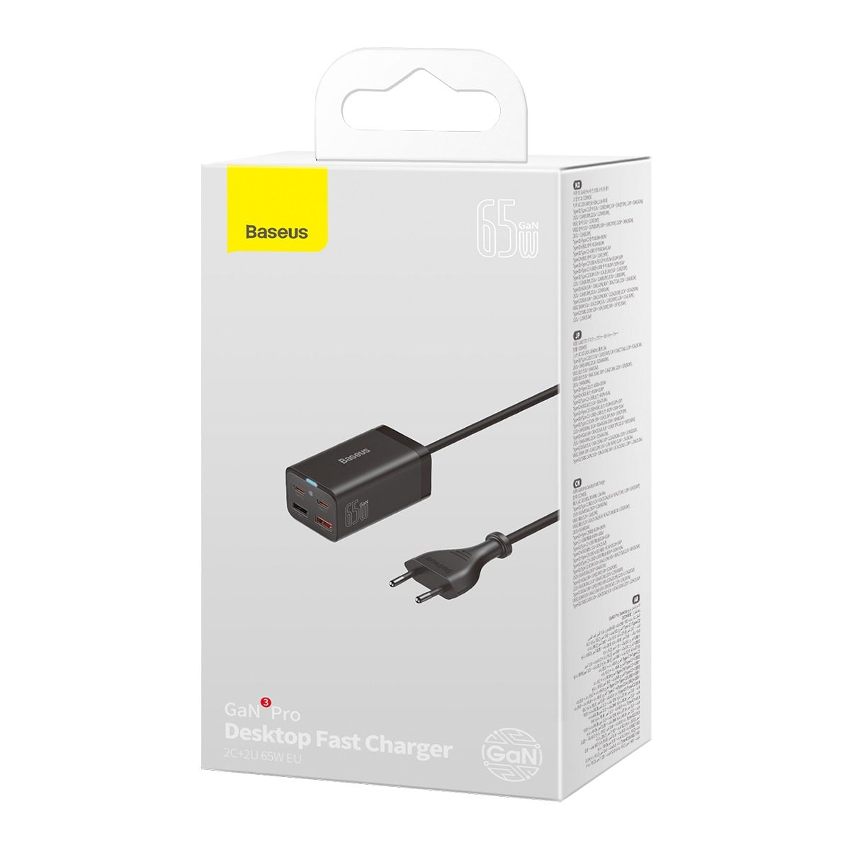 Baseus GaN3 Pro Netzteil 65W | 2x USB-A & 2x USB-C | Schwarz