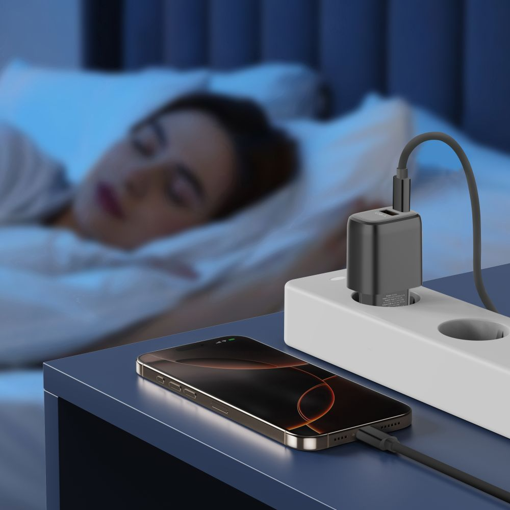 Netzladegerät Tech-Protect NCA45W, 45W, 3A, 1 x USB-A - 1 x USB-C, Schwarz