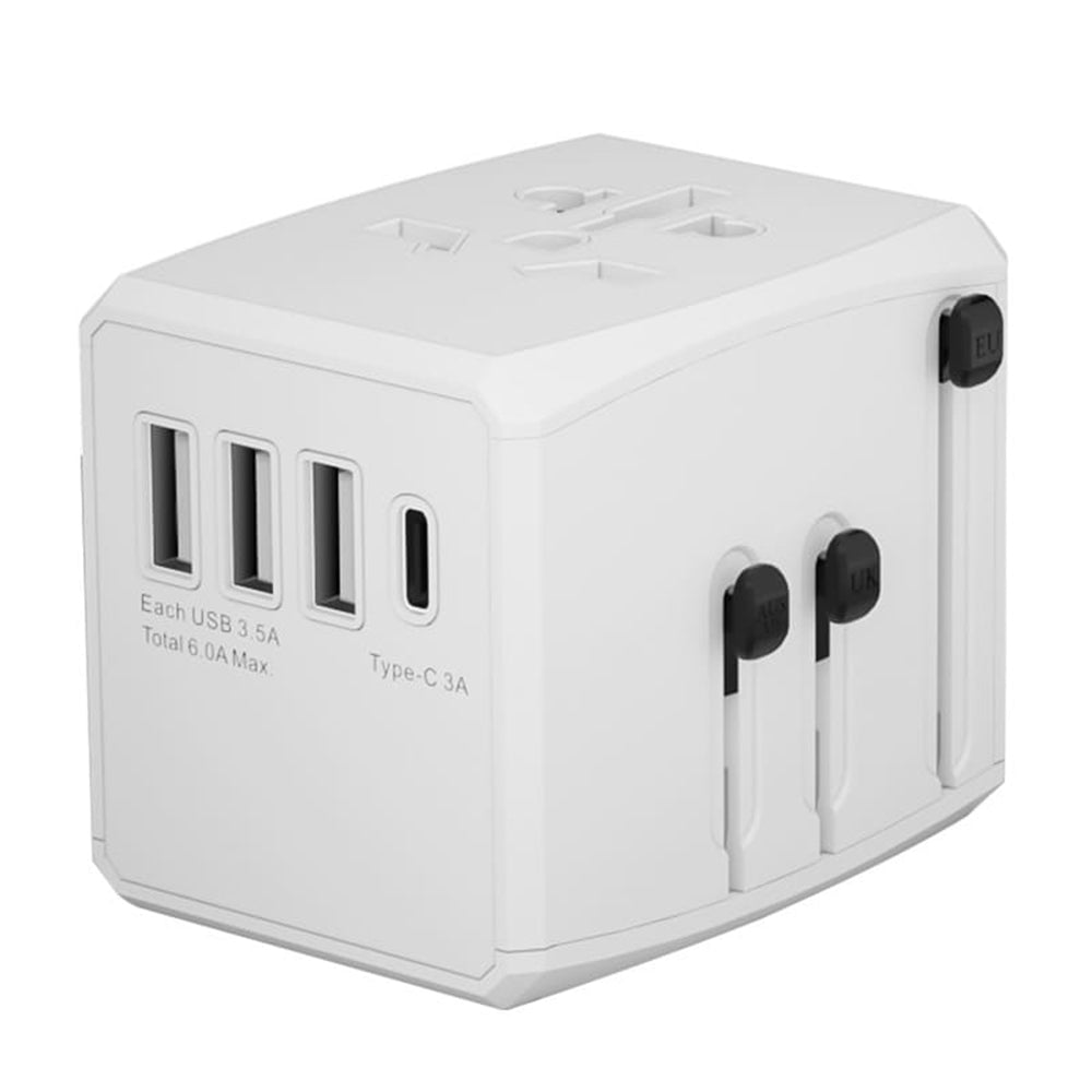 Techsuit HHT904-B3 Travel Network Charger, 30W, 3A, 3 x USB-A - 1 x USB-C, White