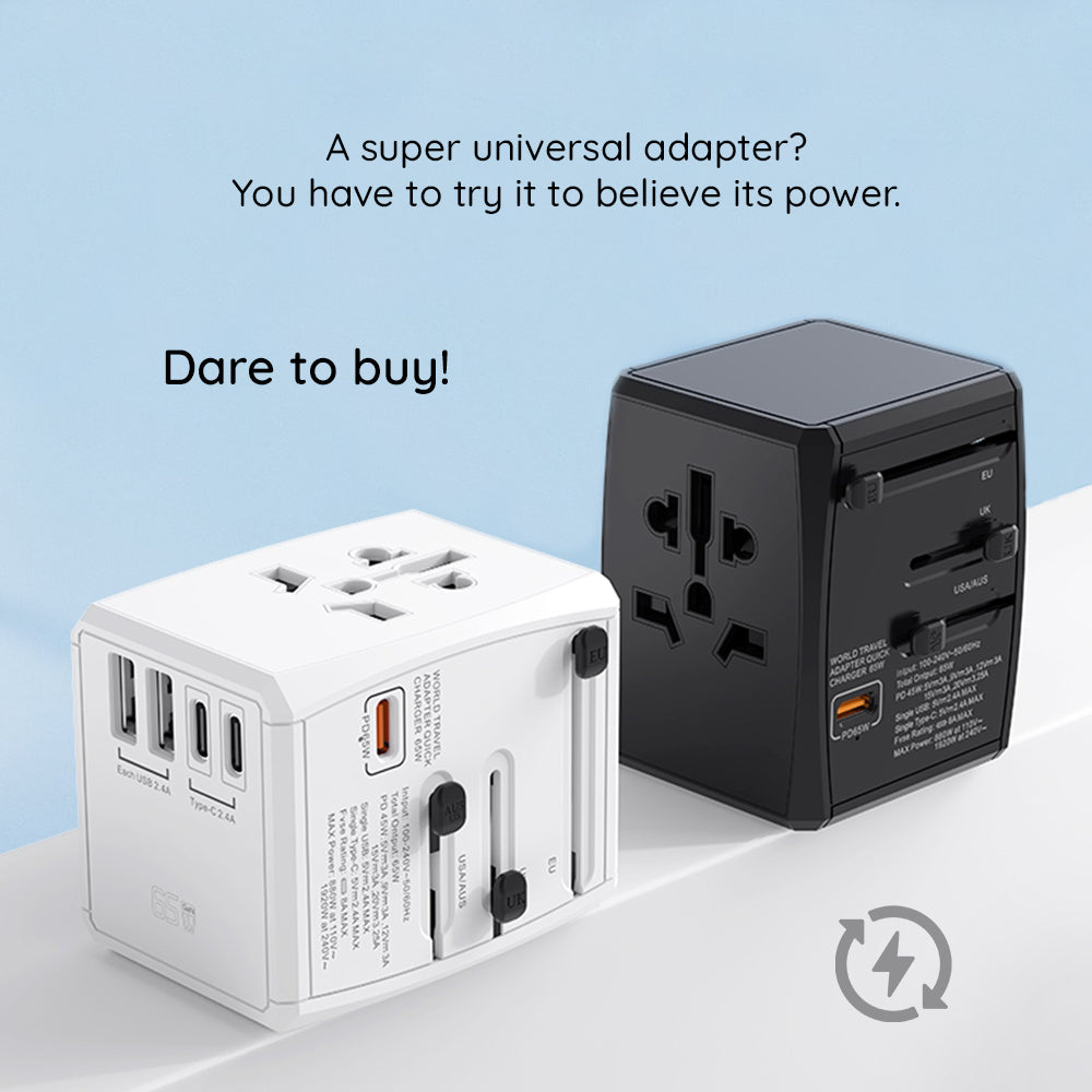 Netzladegerät Techsuit HHT906 Travel, 65W, 3.25A, 2 x USB-A - 2 x USB-C, Schwarz