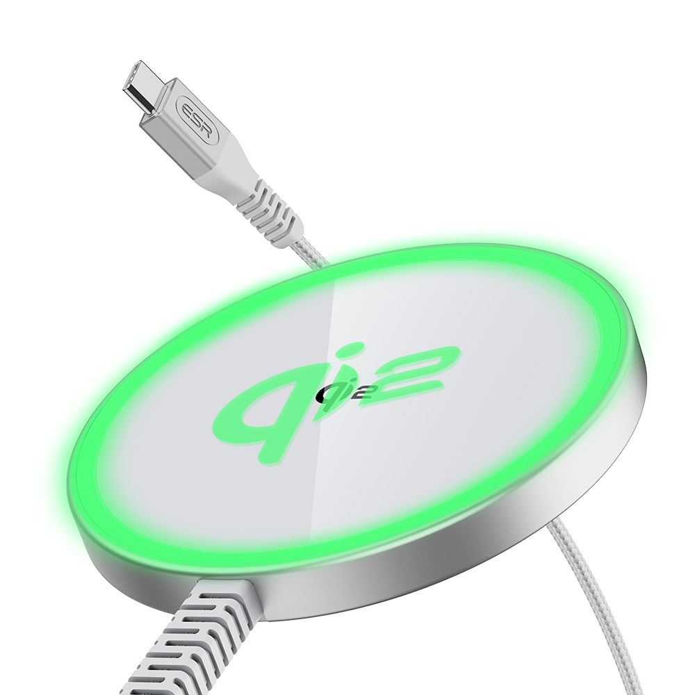 Wireless-Netzladegerät ESR HaloLock, 15W, 1.67A, Silber